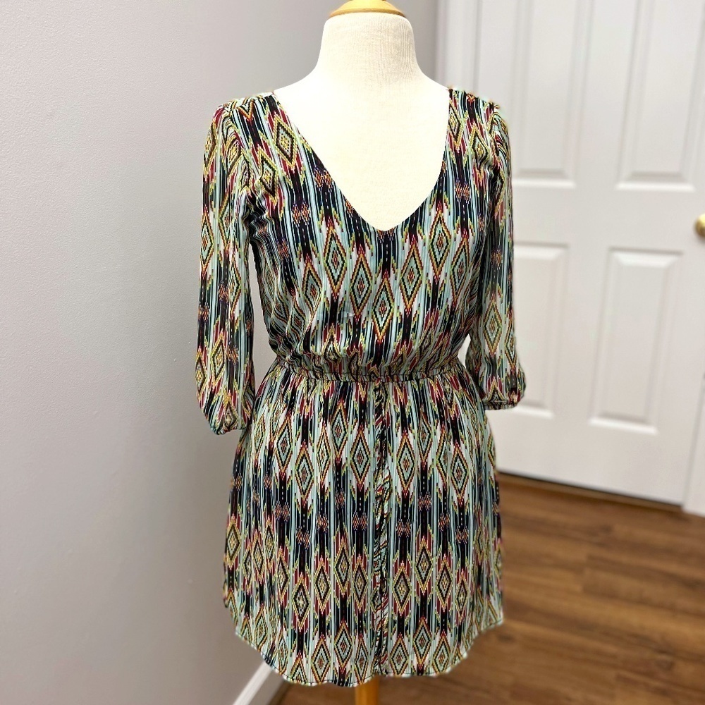 Charlotte Russe Long-sleeve Graphic Dress Sz S